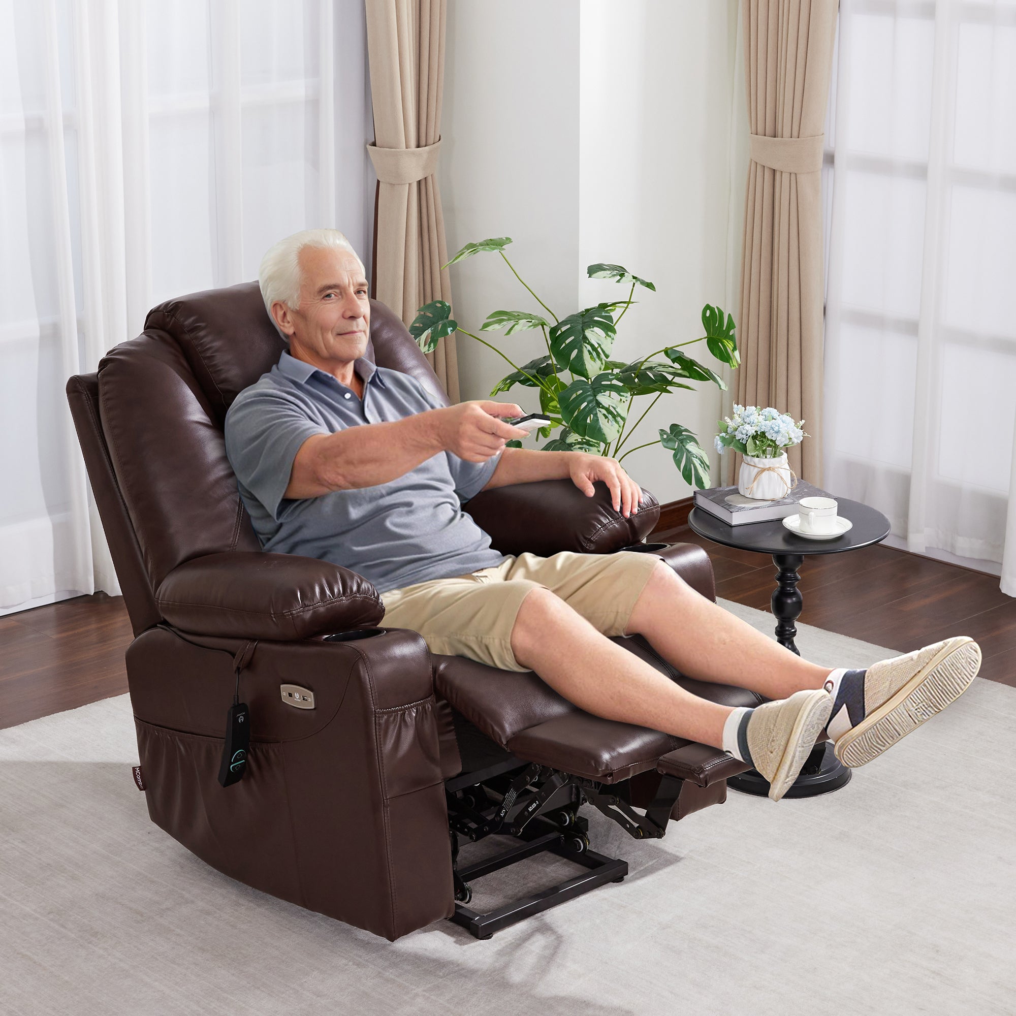 Power Lift Recliner Chair for Elderly, Massage and Heat, Faux Leather 7040|7516|7141|R7045|R7510