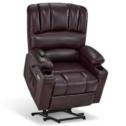 Power Lift Recliner Chair for Elderly, Massage and Heat, Faux Leather 7095|7099|R7092|R7096