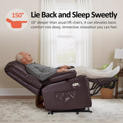 Power Lift Recliner Chair for Elderly, Massage and Heat, Faux Leather 7095|7099|R7092|R7096