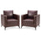 Mcombo Modern Accent Chair, Club Armchair with Metal Legs, Faux Leather Single Sofa Chairs for Living Room Bedroom Office LW654
