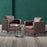 Mcombo Modern Accent Chair, Club Armchair with Metal Legs, Faux Leather Single Sofa Chairs for Living Room Bedroom Office LW654