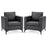 Mcombo Modern Accent Chair, Club Armchair with Metal Legs, Faux Leather Single Sofa Chairs for Living Room Bedroom Office LW654
