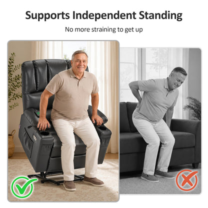Power Lift Recliner Chair, Massage and Heat, Faux Leather 7095|7099|R7092|R7096