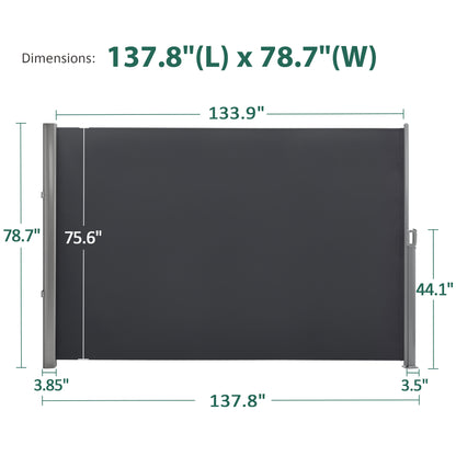 Patio Retractable Side Awning, 4722|4744|4788