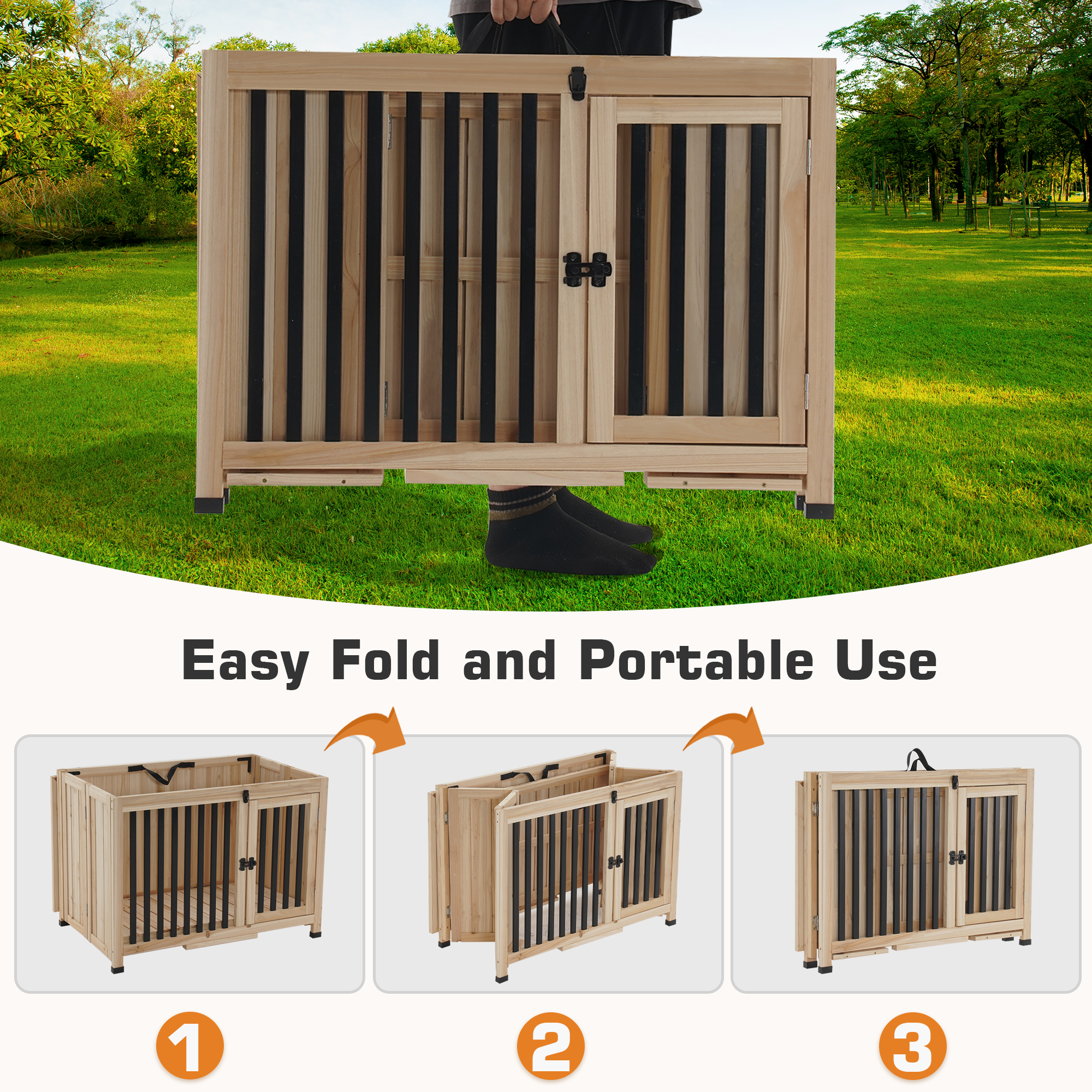 Dog Crate for Small/Medium/Large Dogs, No Assembly, 1279|1295|1256