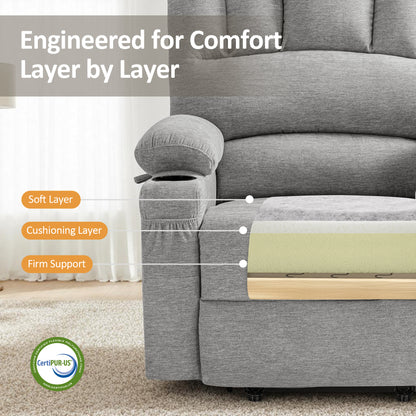Power Lift Recliner Chair, Massage and Heat, Fabric 7095|7099|R7092|R7096