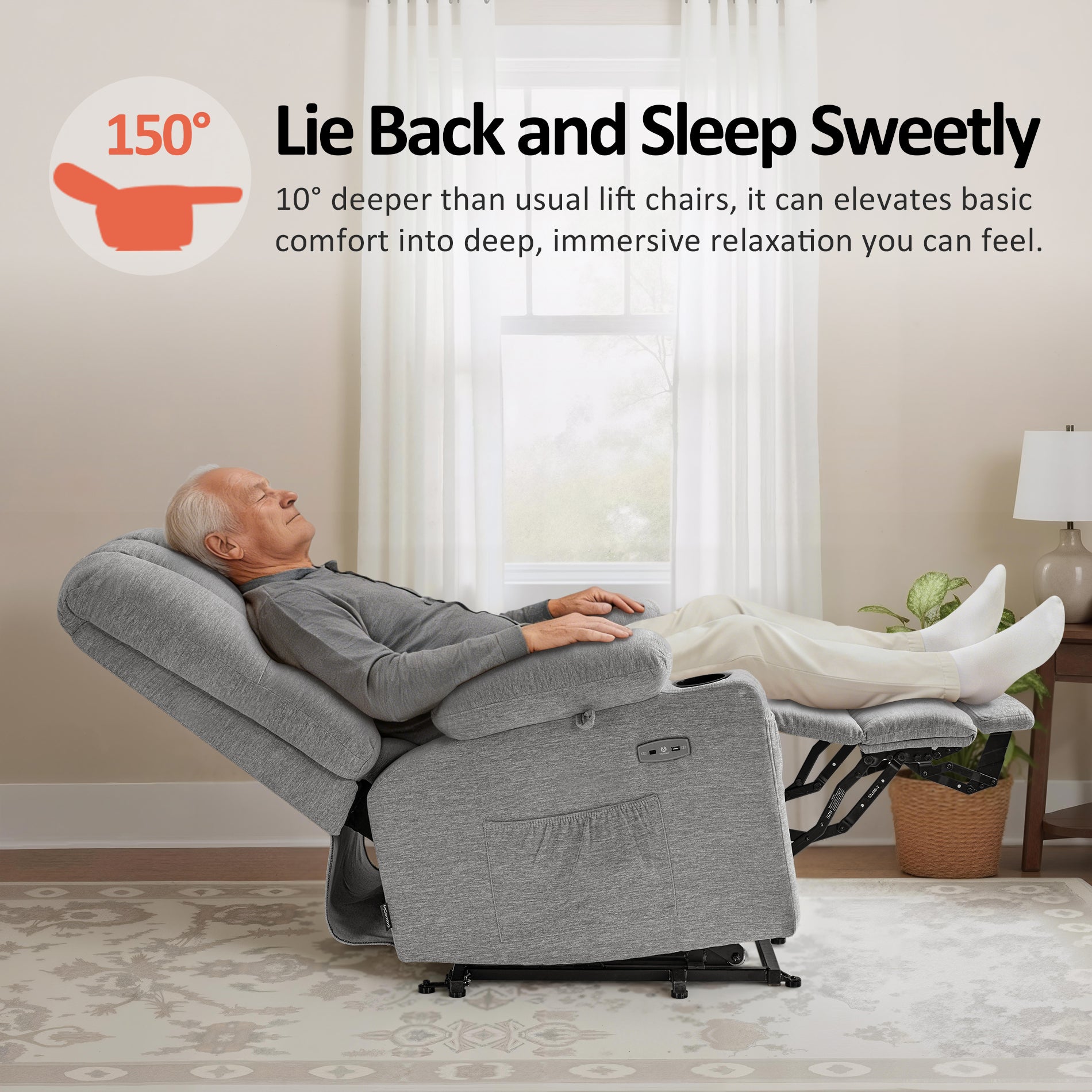 Power Lift Recliner Chair, Massage and Heat, Fabric 7095|7099|R7092|R7096