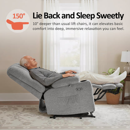 Power Lift Recliner Chair, Massage and Heat, Fabric 7095|7099|R7092|R7096