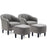 Mcombo Accent Club Chair, Barrel Chair with Ottoman, Faux Leather Arm Chair for Living Room Bedroom, Small Space 4022