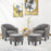 Mcombo Accent Club Chair, Barrel Chair with Ottoman, Faux Leather Arm Chair for Living Room Bedroom, Small Space 4022