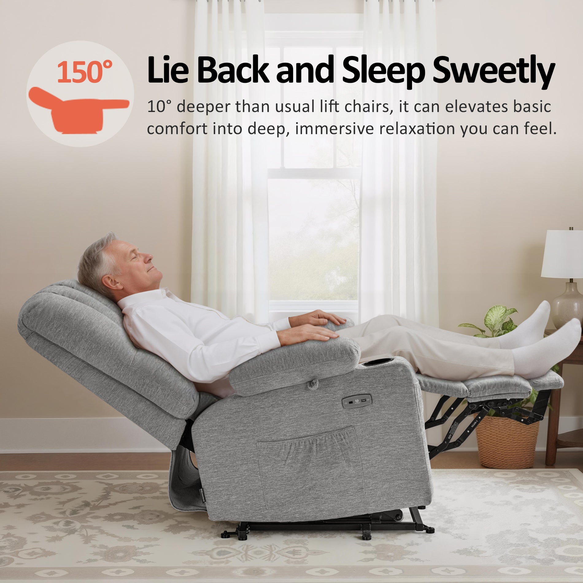 Power Lift Recliner Chair, Massage and Heat, Fabric 7095|7099|R7092|R7096
