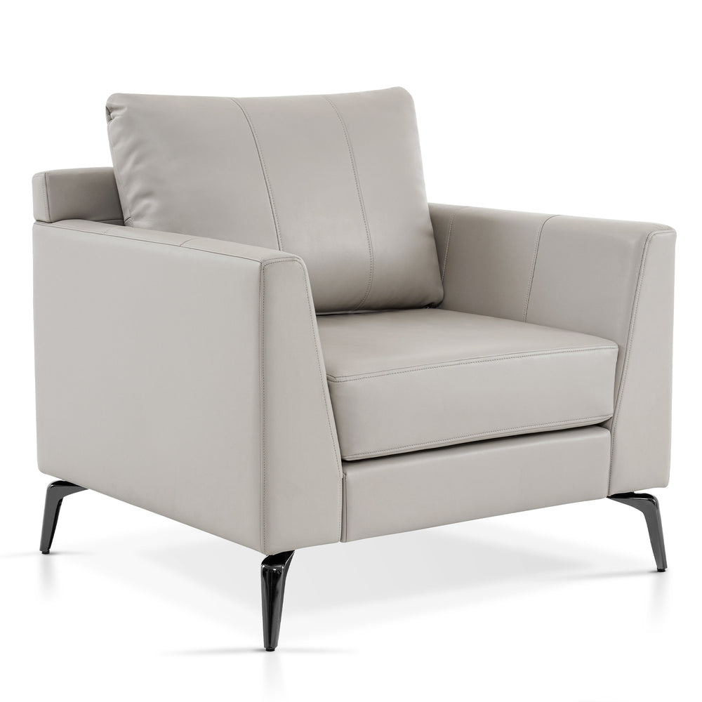 MCombo Modern Accent Chair, Faux Leather Upholstered Lounge Armchair, Single Sofa Chairs for Living Room Office 4629