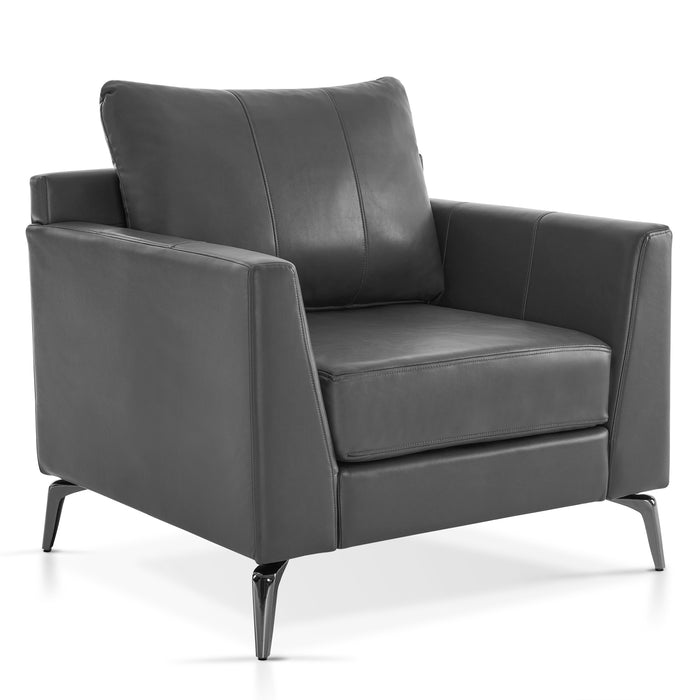 MCombo Modern Accent Chair, Faux Leather Upholstered Lounge Armchair, Single Sofa Chairs for Living Room Office 4629