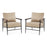 MCombo Modern Accent Chairs, Armchair with Upholstered Cushion, Leathaire Fabric Lounge Chairs for Living Room 4748