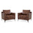 MCombo Modern Accent Chair, Faux Leather Upholstered Lounge Armchair, Single Sofa Chairs for Living Room Office 4629
