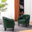 Mcombo Accent Club Chair, Barrel Chair with Ottoman, Faux Leather Arm Chair for Living Room Bedroom, Small Space 4022