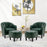 Mcombo Accent Club Chair, Barrel Chair with Ottoman, Faux Leather Arm Chair for Living Room Bedroom, Small Space 4022