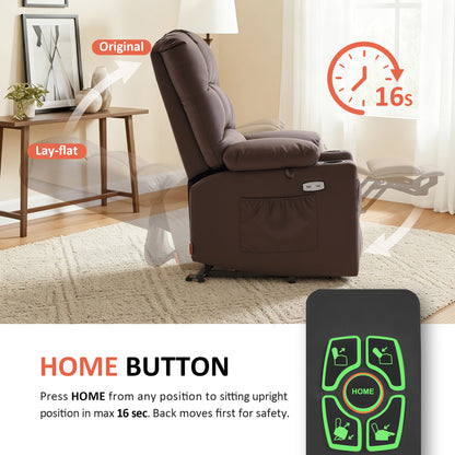 Power Lift Recliner Chair for Elderly, Dual Motor, Massage and Heat, Faux Leather 7680|7679|R7688|R7677