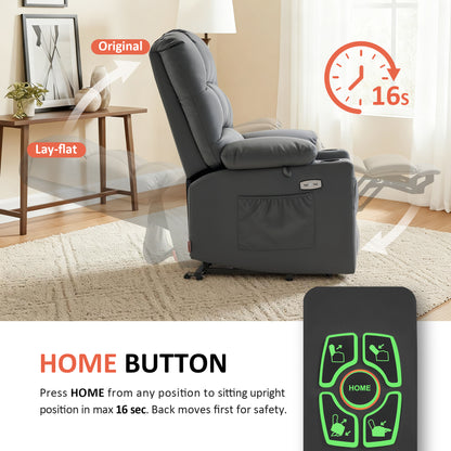 Power Lift Recliner Chair for Elderly, Dual Motor, Massage and Heat, Faux Leather 7680|7679|R7688|R7677