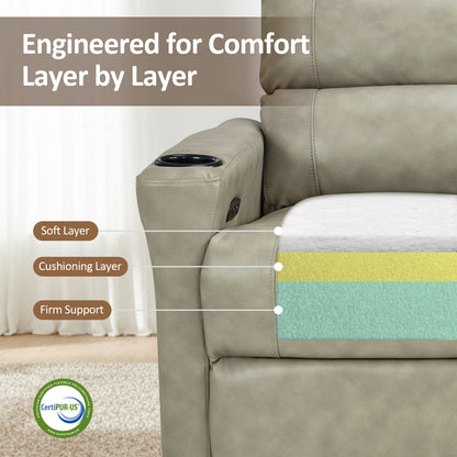 MCombo 62.6'' RV Recliner Loveseat Sofa with Console, Zero Wall Hugger Power Loveseat Recliner with USB Charge Ports, Outlet, for RVs, Living Rooms PR781