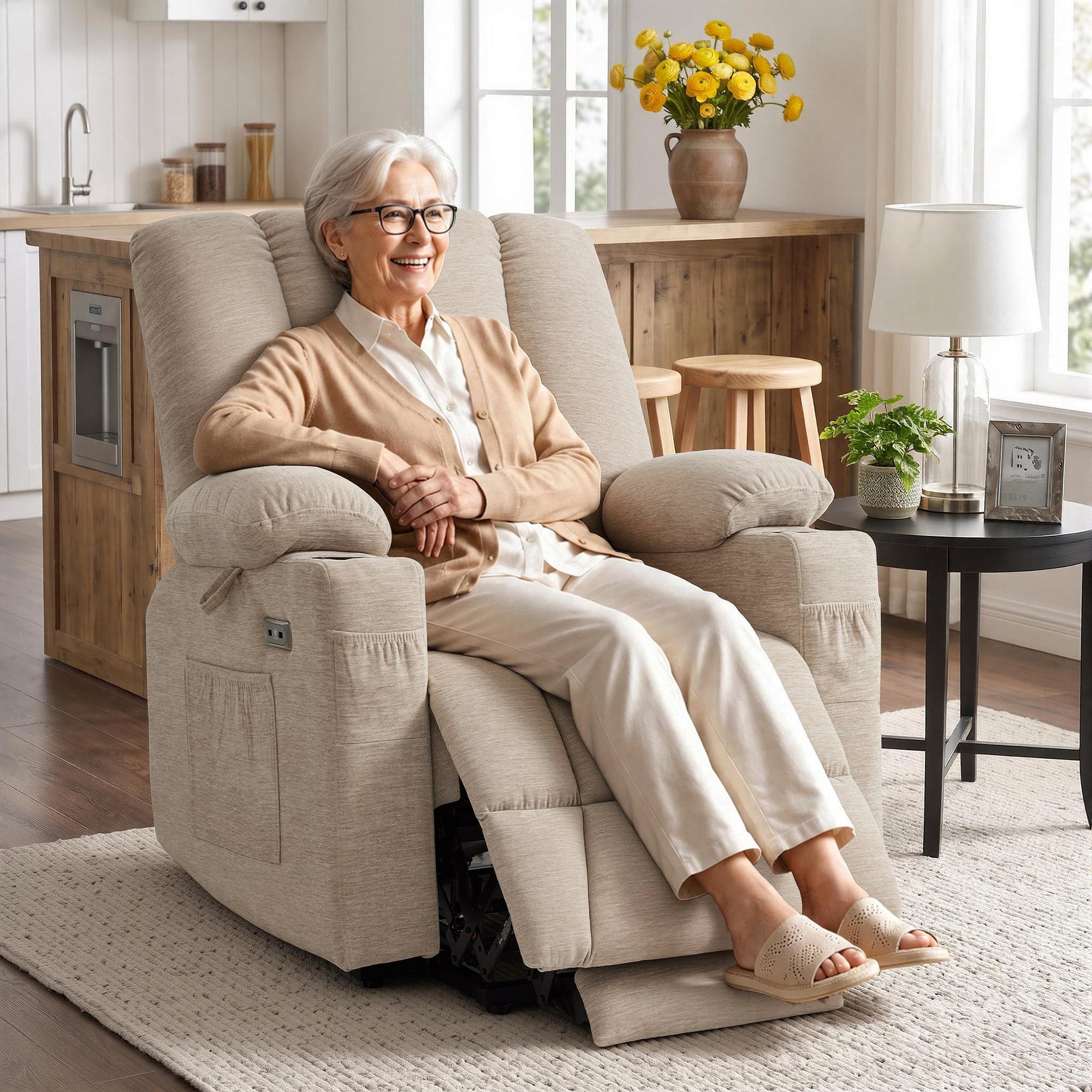 Power Lift Recliner with Airbag Massage for Eldery 7507
