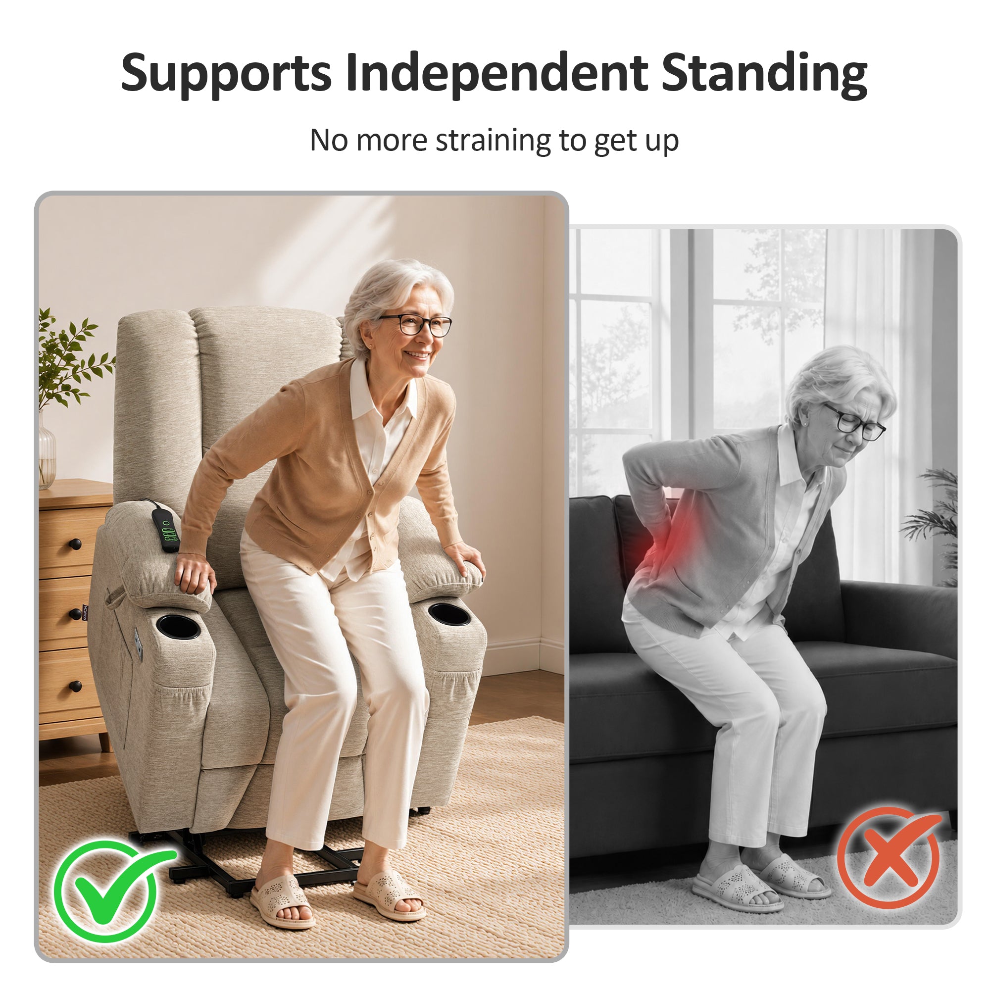 Power Lift Recliner with Airbag Massage for Eldery 7507