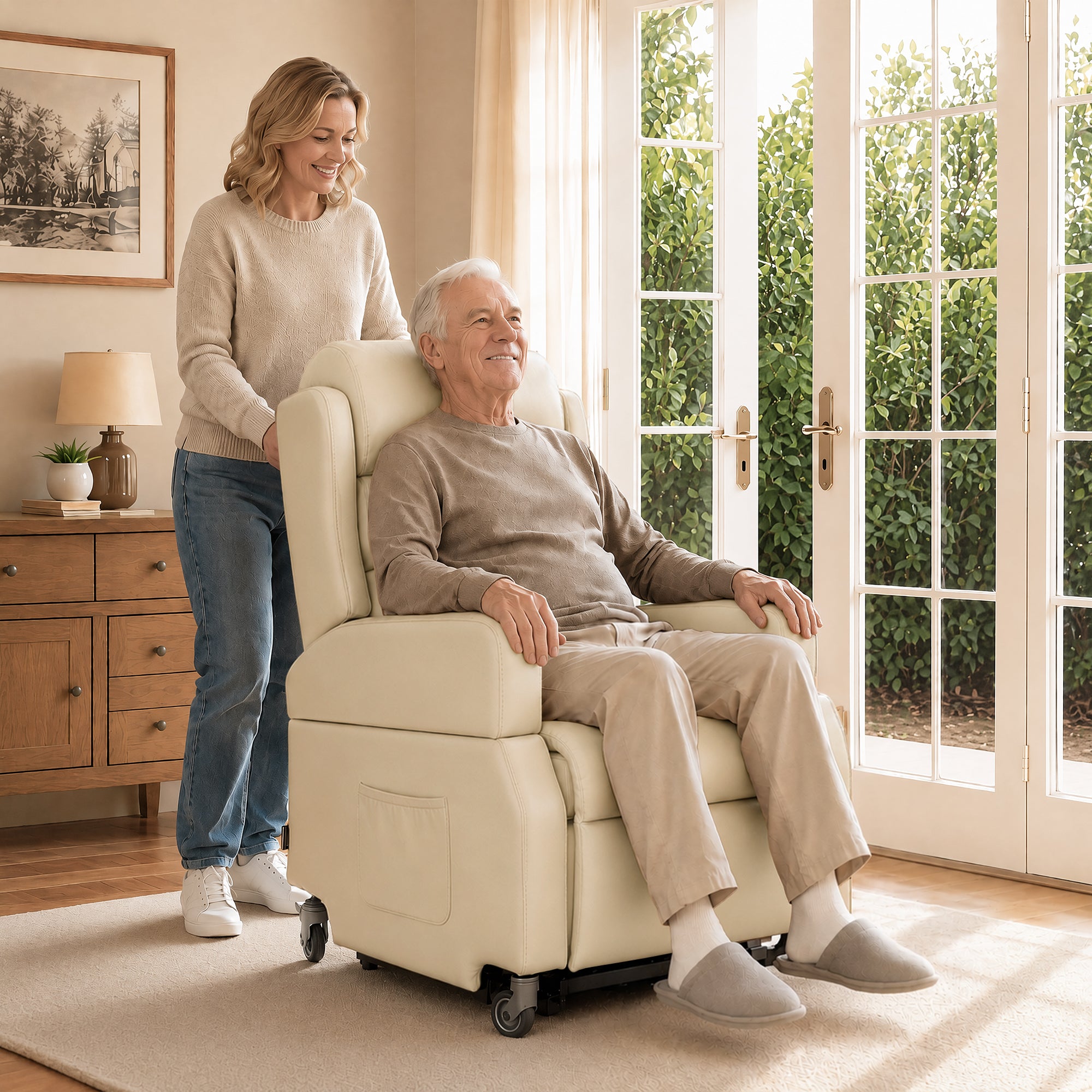 Power Lift Recliner with Wheels & Removable Armrests 7118