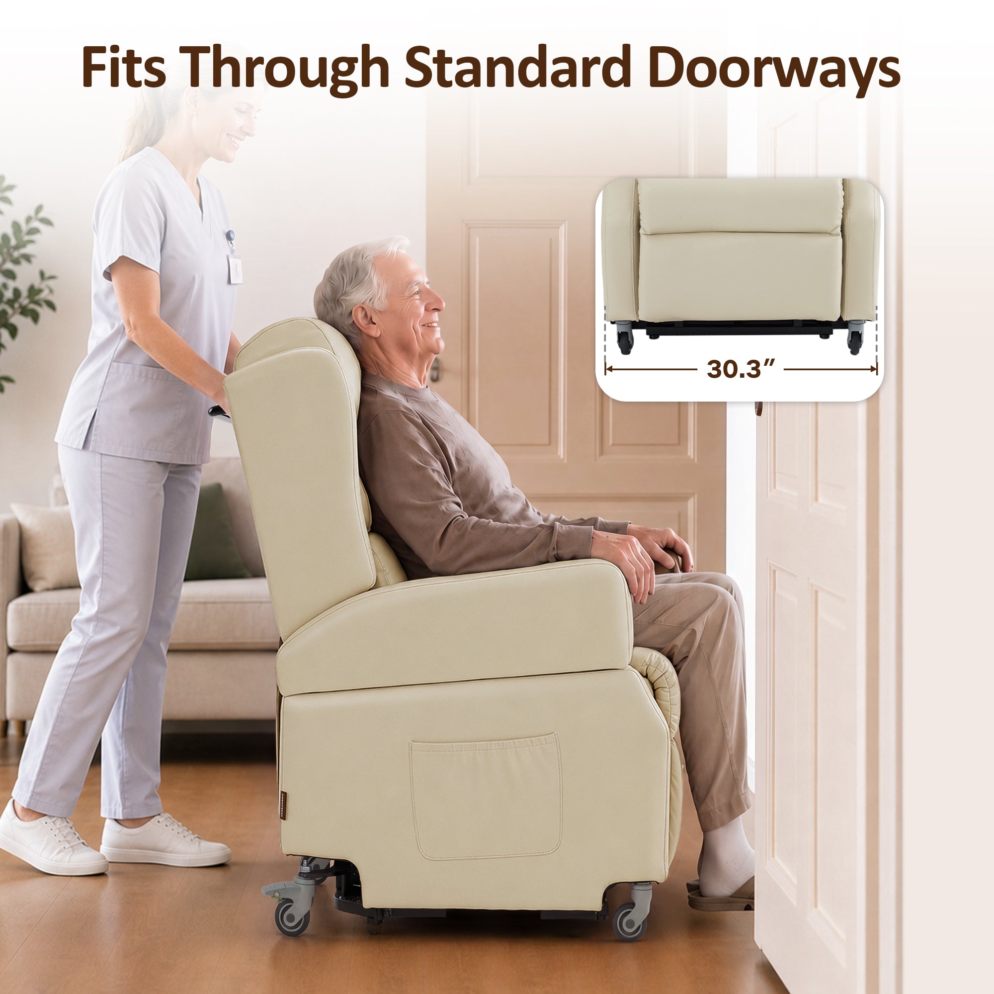 Power Lift Recliner with Wheels & Removable Armrests 7118