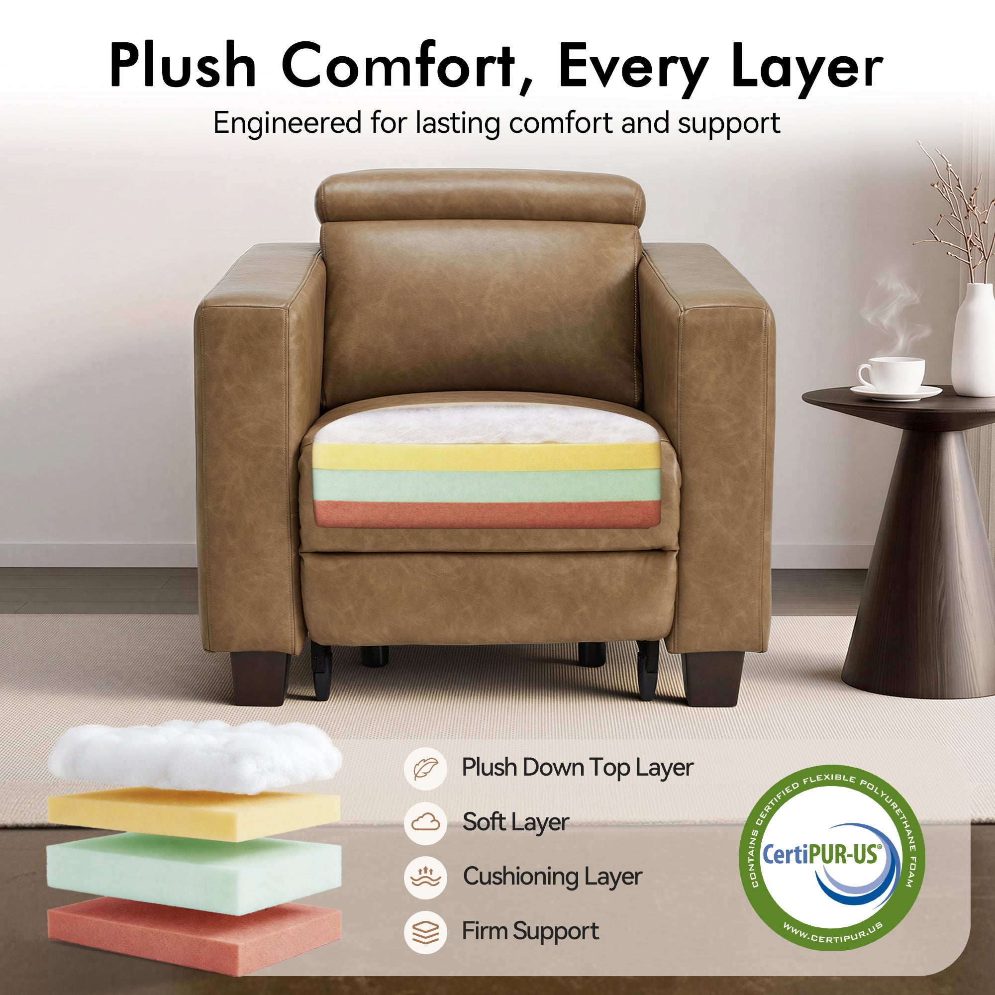 Zero Wall Hugger Power Recliner with Power Headrest, HL128