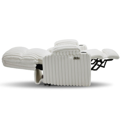 Dual Motor 180° Lay Flat Power Lift Chair with Full-Body Heat, Imitation Rabbit Fur R7123