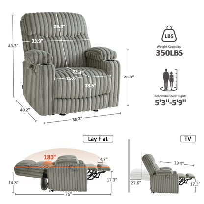 180° Lay Flat Power Lift Recliner Chair for Elderly, Dual Motor Lift Chair with Full-Body Heating for Sleeping, Extra Wide Seat,Imitation Rabbit Fur R7123