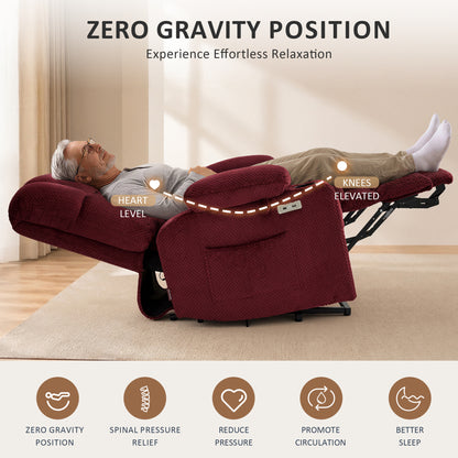 Dual Motor Power Lift Recliner Chair for Elderly, Massage and Heat, Lay Flat for Sleeping, Fabric 7890|7893|7896|R7897|R7891|R7894