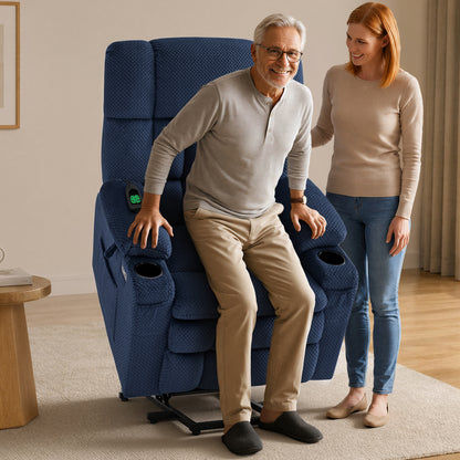 Dual Motor Power Lift Recliner Chair for Elderly, Massage and Heat, Lay Flat for Sleeping, Fabric 7890|7893|7896|R7897|R7891|R7894