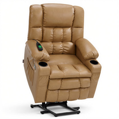 Dual Motor Power Lift Recliner Chair, Massage and Heat, Lay Flat for Sleeping, Faux Leather 7890|7893|7896|R7891|R7897|R7894