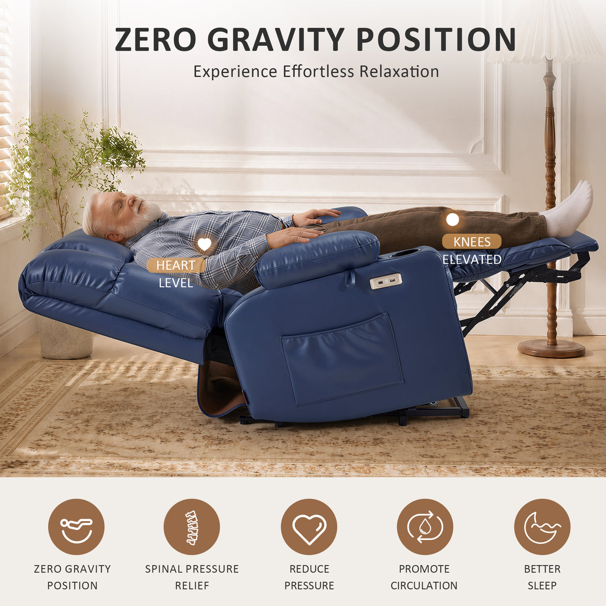 Dual Motor Power Lift Recliner Chair, Massage and Heat, Lay Flat for Sleeping, Faux Leather 7890|7893|7896|R7891|R7897|R7894