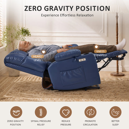 Dual Motor Power Lift Recliner Chair, Massage and Heat, Lay Flat for Sleeping, Faux Leather 7890|7893|7896|R7891|R7897|R7894