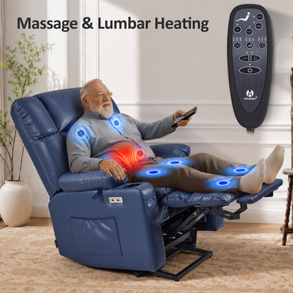 Dual Motor Power Lift Recliner Chair, Massage and Heat, Lay Flat for Sleeping, Faux Leather 7890|7893|7896|R7891|R7897|R7894