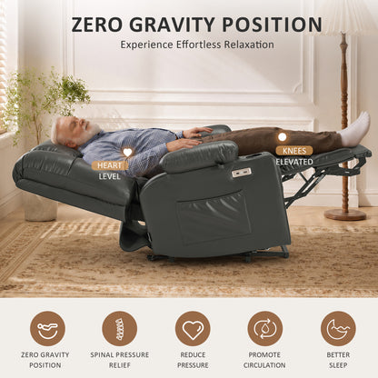 Dual Motor Power Lift Recliner Chair, Massage and Heat, Lay Flat for Sleeping, Faux Leather 7890|7893|7896|R7891|R7897|R7894