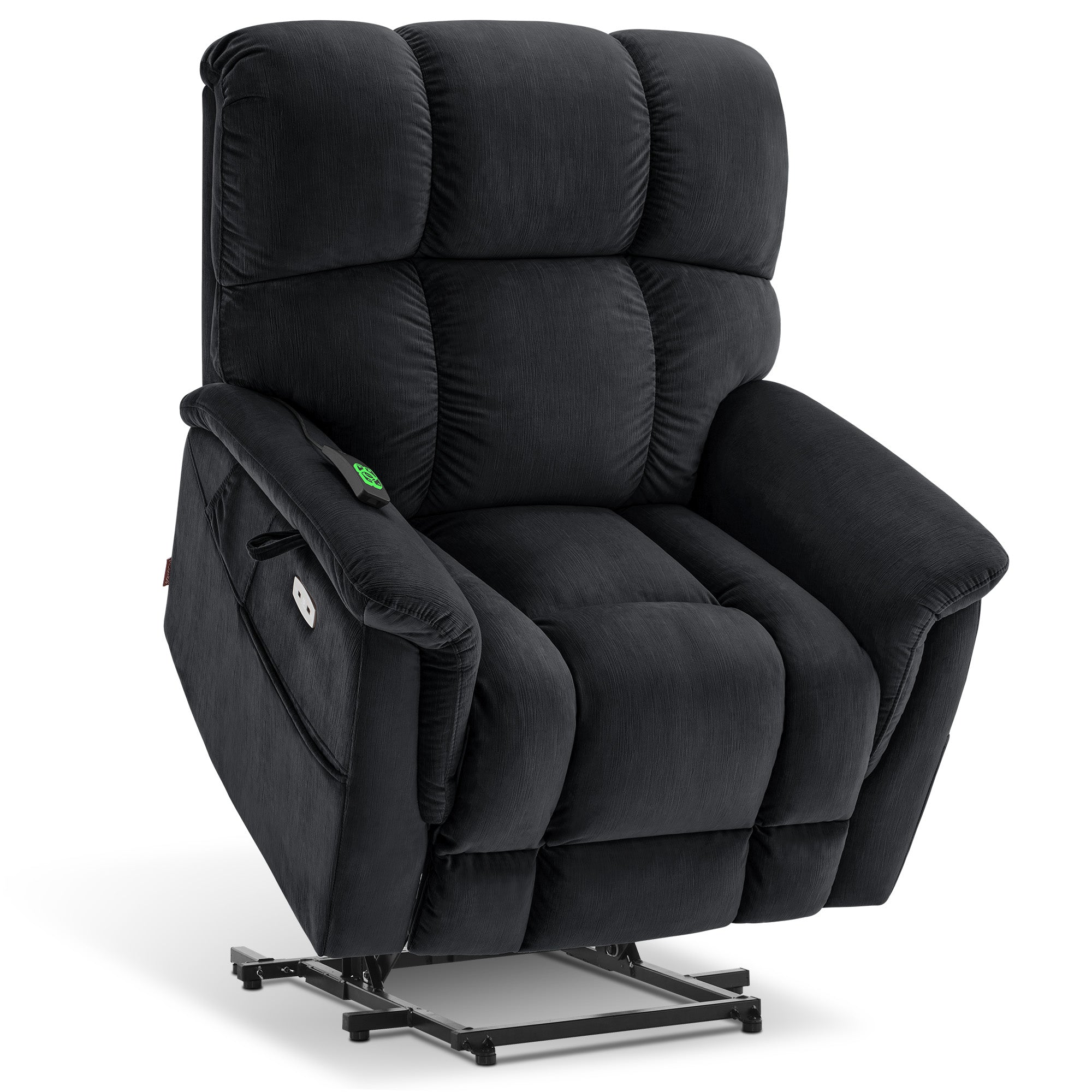 Power Lift Recliner Chair for Elderly, Dual Motor, Massage and Heat, Fabric R7166