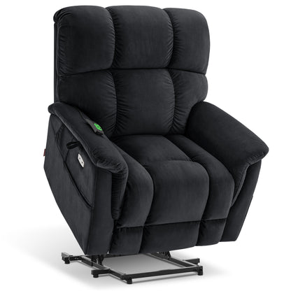 Power Lift Recliner Chair for Elderly, Dual Motor, Massage and Heat, Fabric R7166
