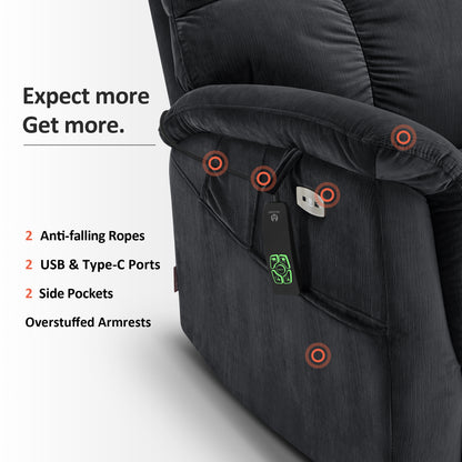 Power Lift Recliner Chair for Elderly, Dual Motor, Massage and Heat, Fabric R7166