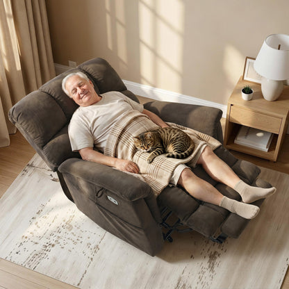 Dual Motor Power Lift Recliner Chair,  Massage and Lumbar&seat Heating, Fabric R7166