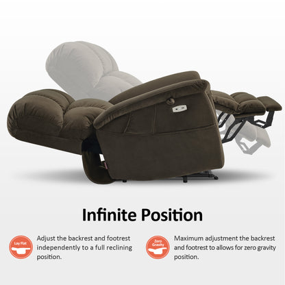Power Lift Recliner Chair for Elderly, Dual Motor, Massage and Heat, Fabric R7166