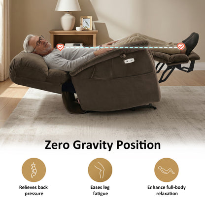 Dual Motor Power Lift Recliner Chair,  Massage and Lumbar&seat Heating, Fabric R7166