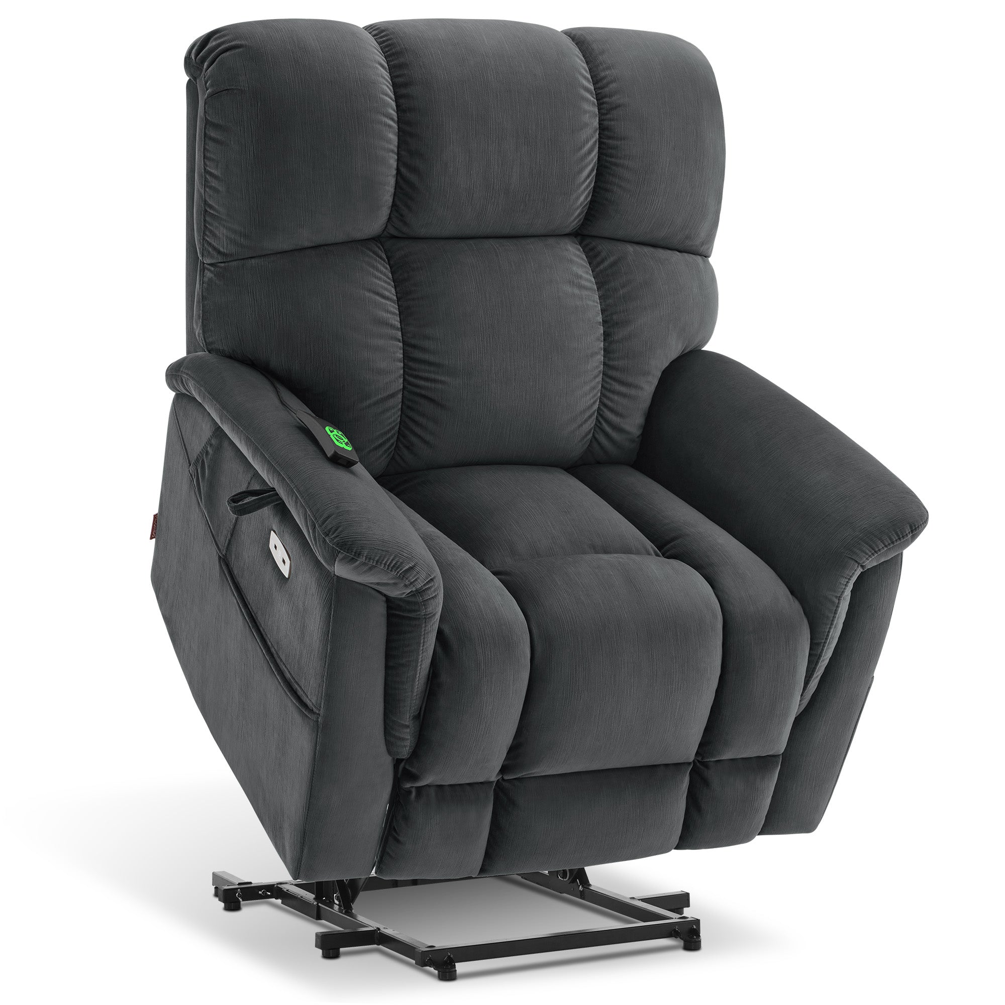 Power Lift Recliner Chair for Elderly, Dual Motor, Massage and Heat, Fabric R7166