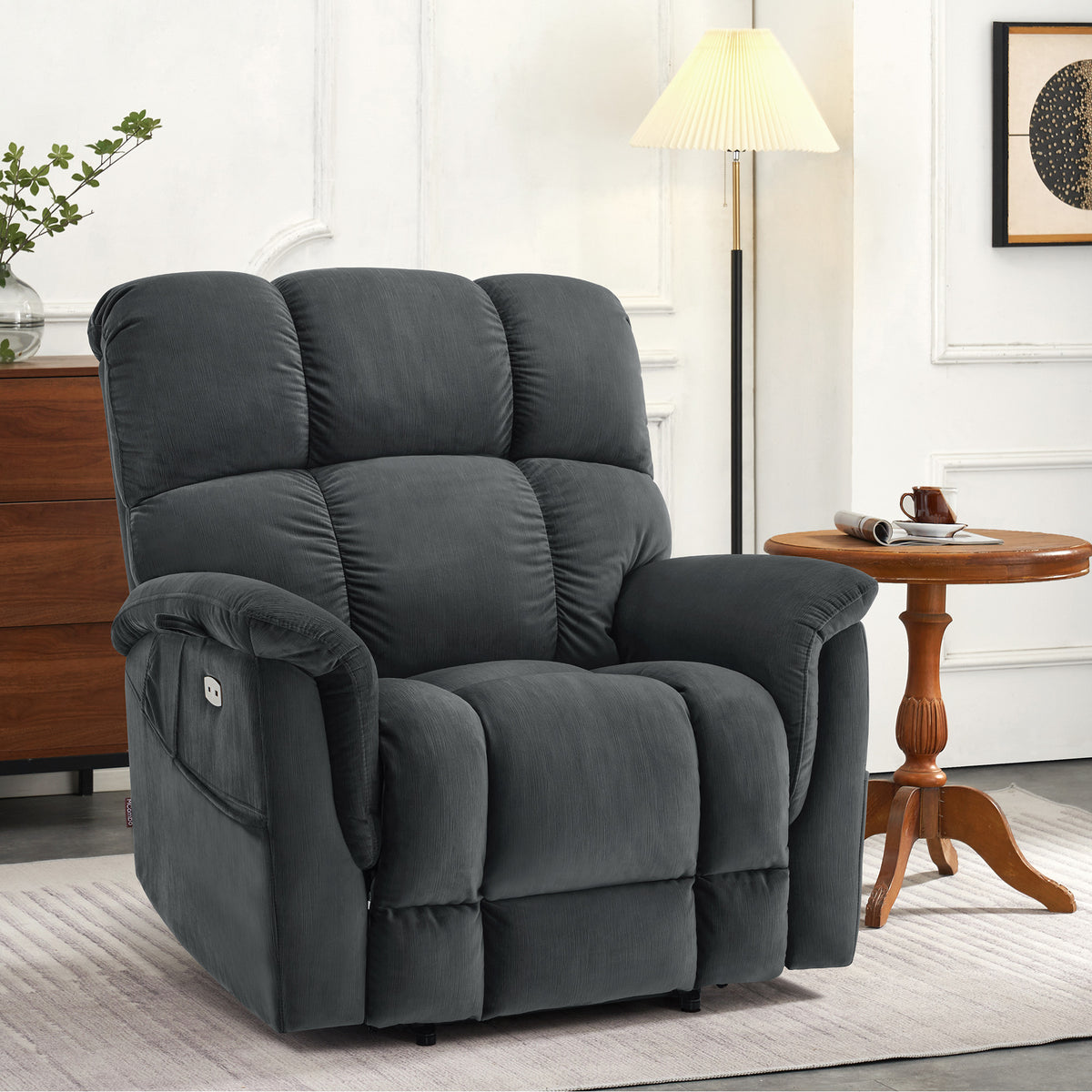 Dual Motor Power Lift Recliner Chair,  Massage and Lumbar&seat Heating, Fabric R7166