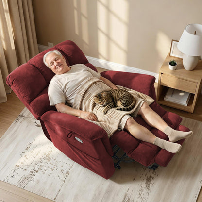 Dual Motor Power Lift Recliner Chair,  Massage and Lumbar&seat Heating, Fabric R7166