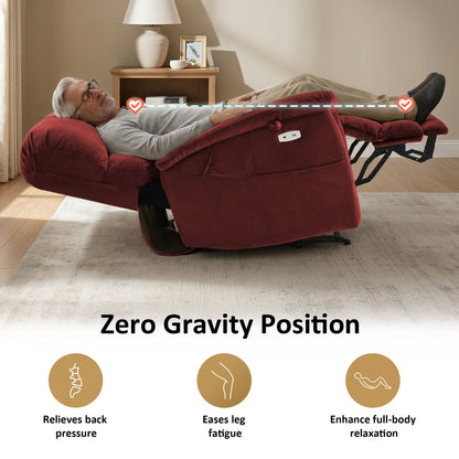 Dual Motor Power Lift Recliner Chair,  Massage and Lumbar&seat Heating, Fabric R7166
