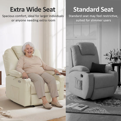 Power Lift Recliner Chair for Elderly, Massage and Heat, Faux Leather 7040|7516|7141|R7045|R7510|R7042