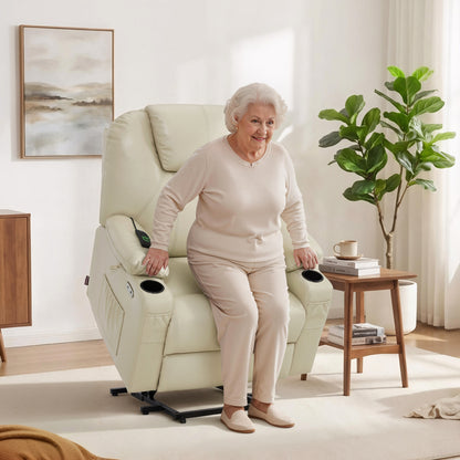 Power Lift Recliner Chair for Elderly, Massage and Heat, Faux Leather 7040|7516|7141|R7045|R7510|R7042